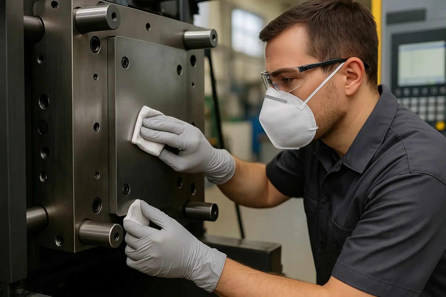 Silikonsuz kalıp ayırıcı sprey sonrası yüzeyde son kontrol ve temizlik