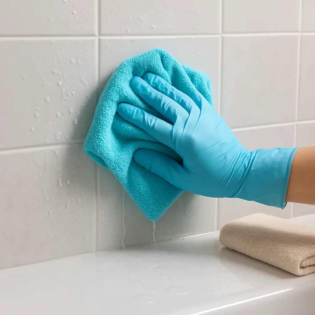 ASÇÖZ ile temizlik sonrası durulama ve kurulama ASÇÖZ uygulamasından sonra yüzeyin durulanması ve kurulanması