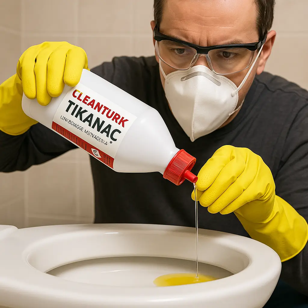 TIKANAÇ'ın tıkanmış gidere çok yavaş bir şekilde dökülmesi