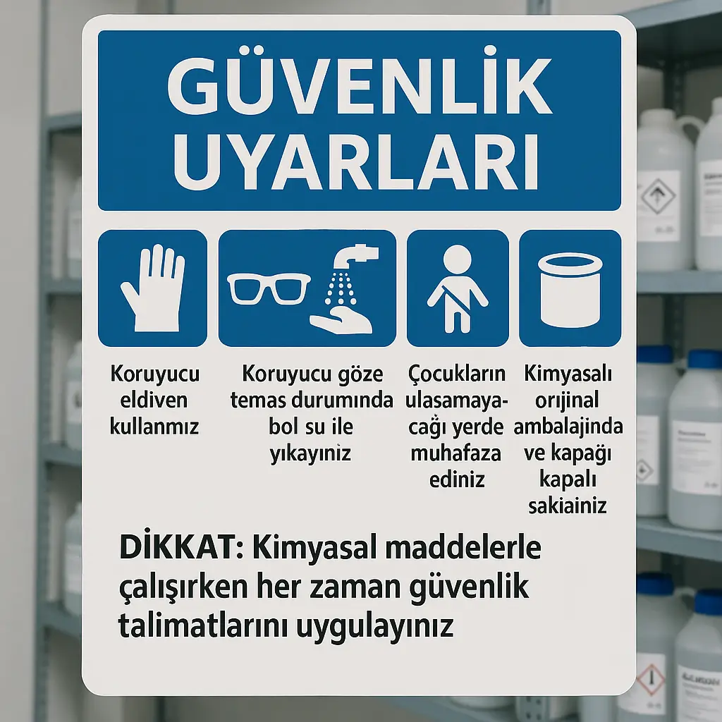 ANTİFOAM-SF güvenlik uyarıları için bilgilendirici görsel