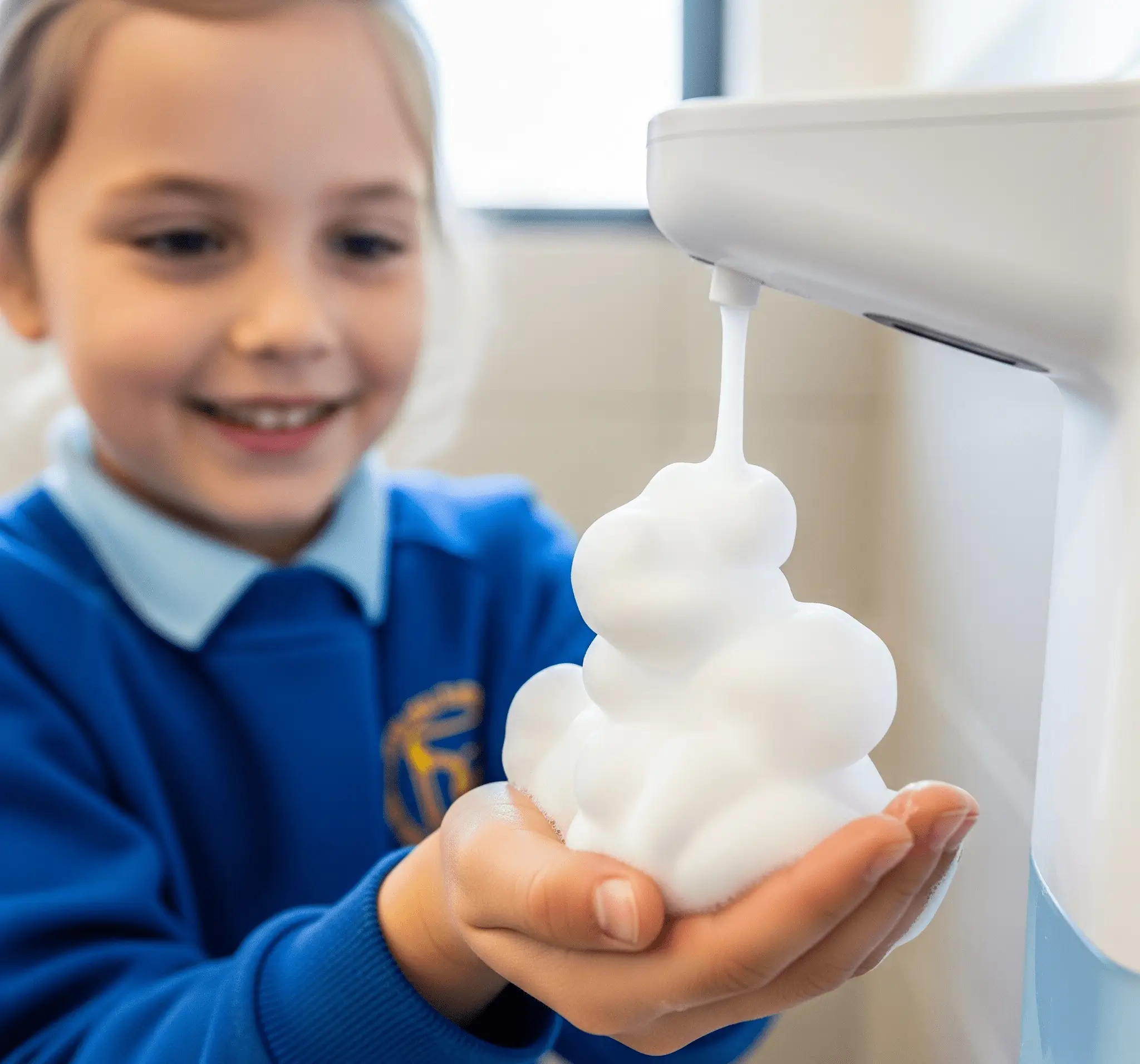 Köpük sabunun kuru ellere uygulanması