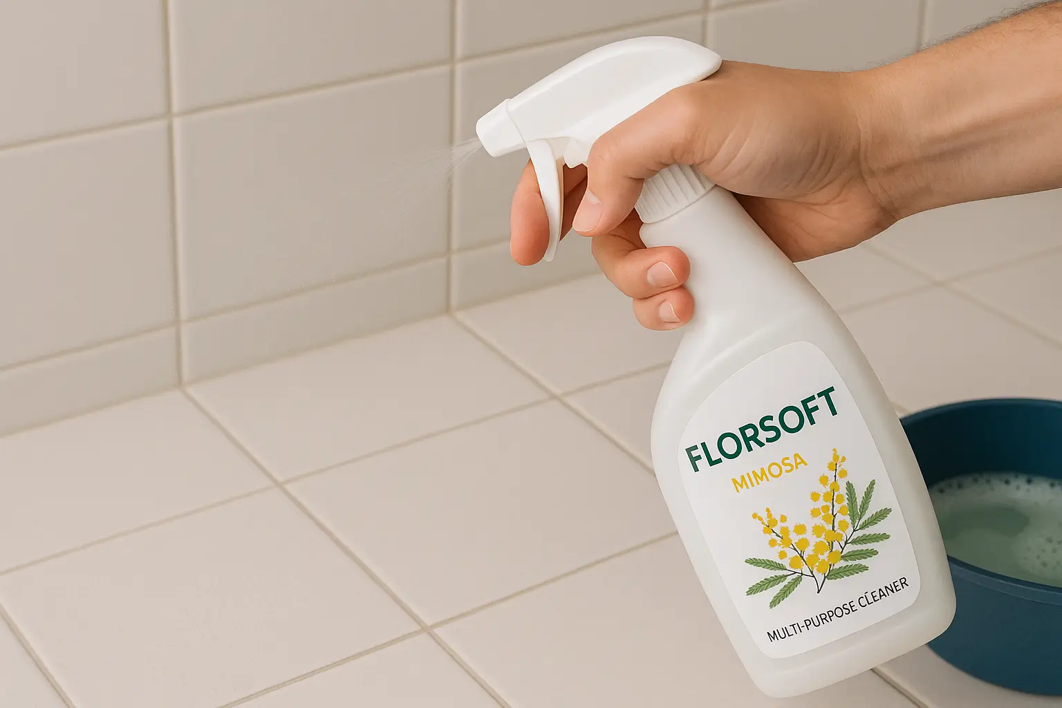 FLORSOFTM yüzeye uygulanma adımı FLORSOFTM temizlik ürününün yüzeye uygulanması