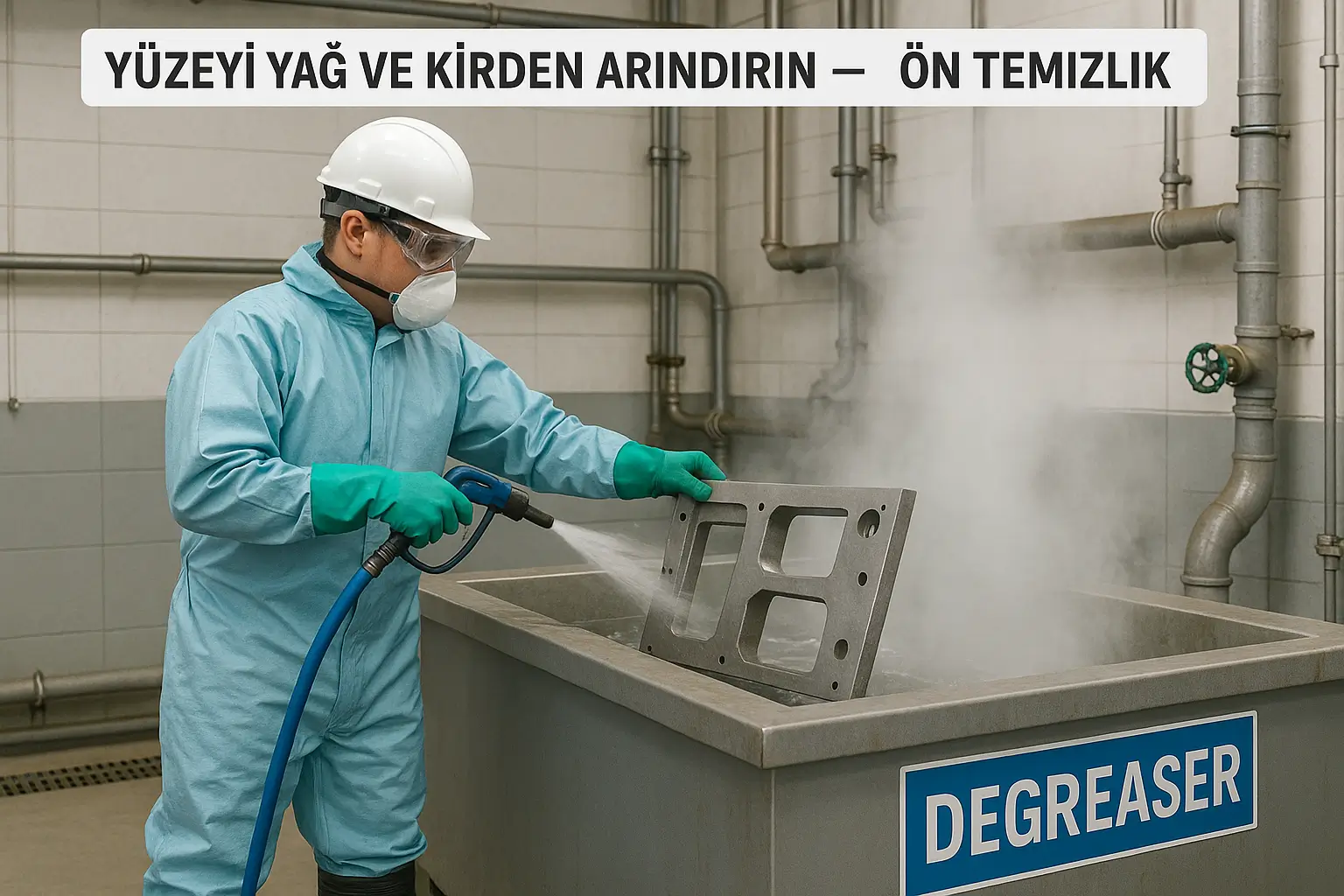 Metal yüzeylerin yağ ve kirden temizlenmesi