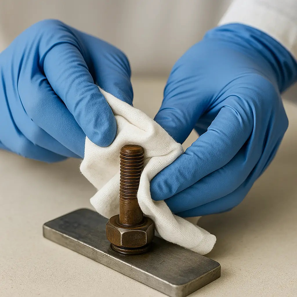 PASMAX uygulamasından sonra yüzeyin bezle temizlenmesi