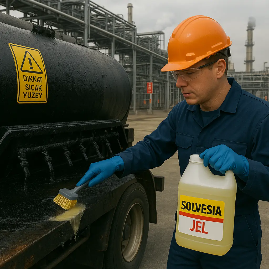 Ağır asfalt ve zift kalıntılarının Solvesia ile temizlenmesi