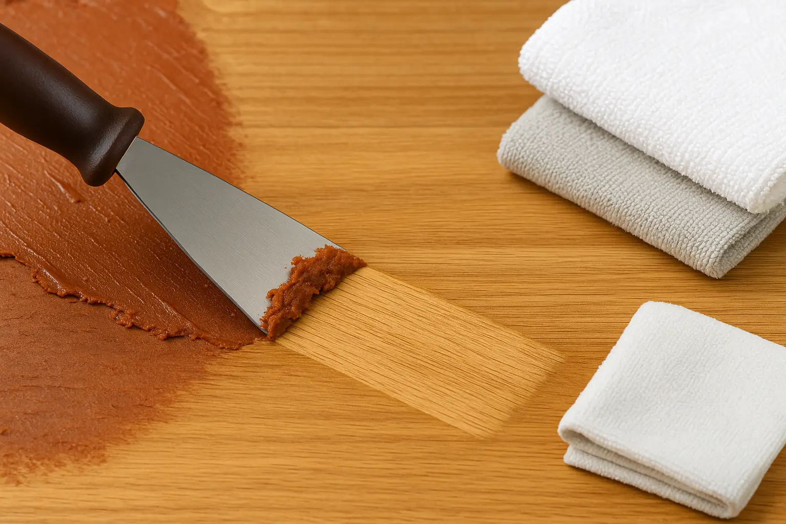 AHSAPMAX uygulaması sonrası ahşap yüzeyin silinmesi ve kurutulması