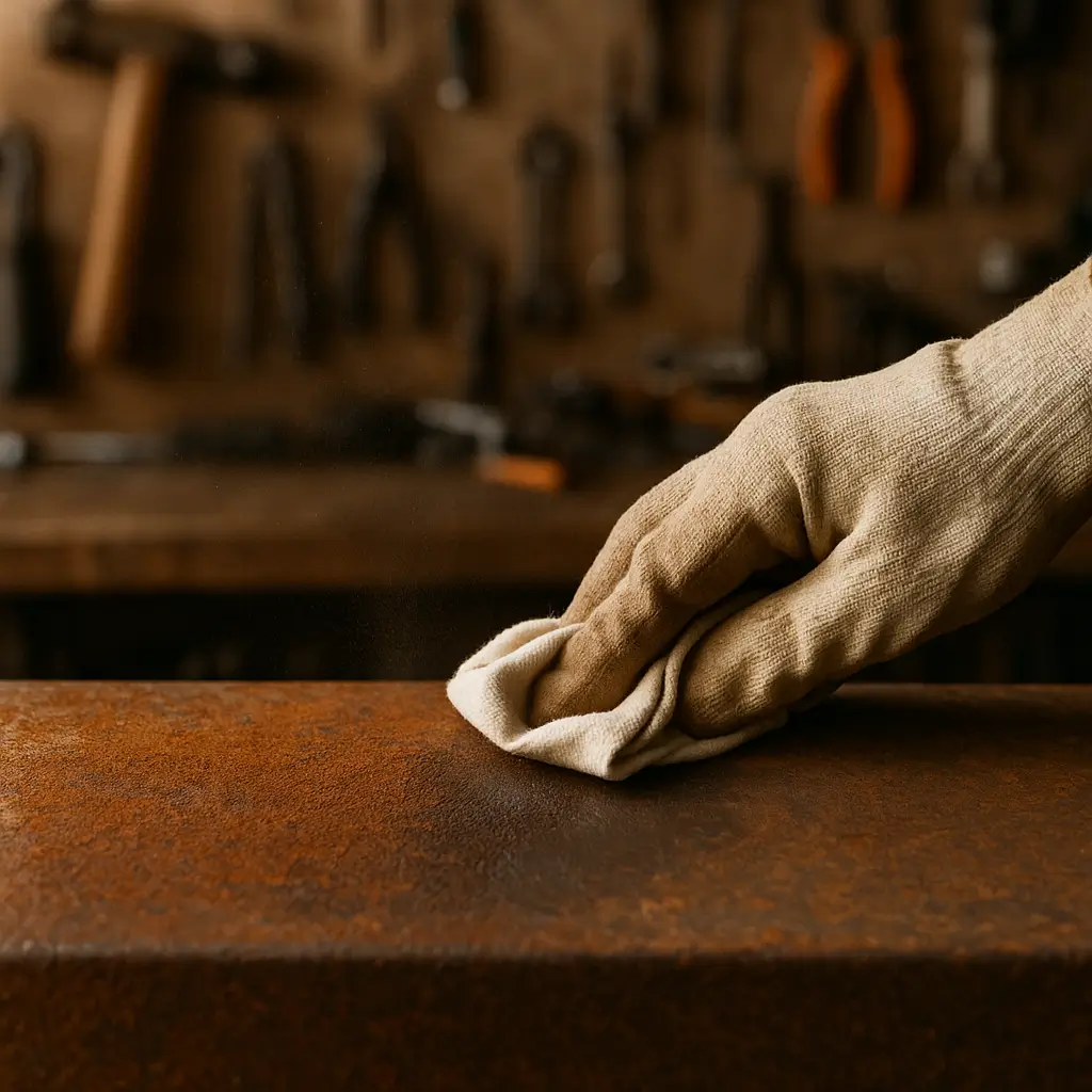 Pas sökücü sprey uygulamasından önce yüzeyi hazırlama işlemi