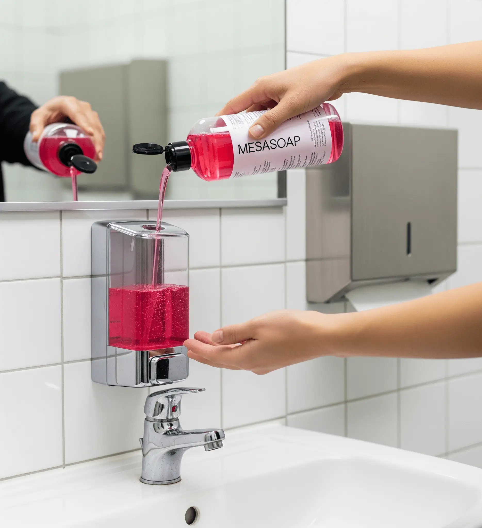 MESASOAP sabununun dispenser içine doldurulması