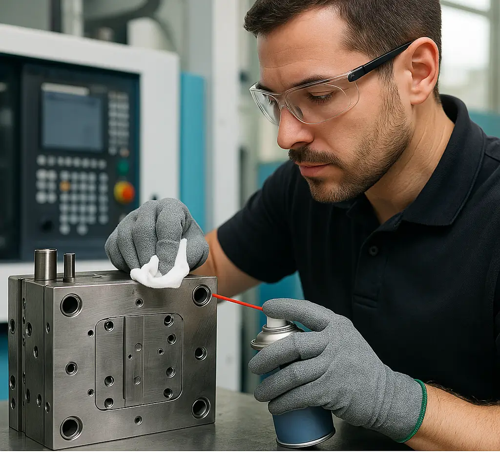 Silikon sprey sonrası yüzeyde son kontrol ve temizlik