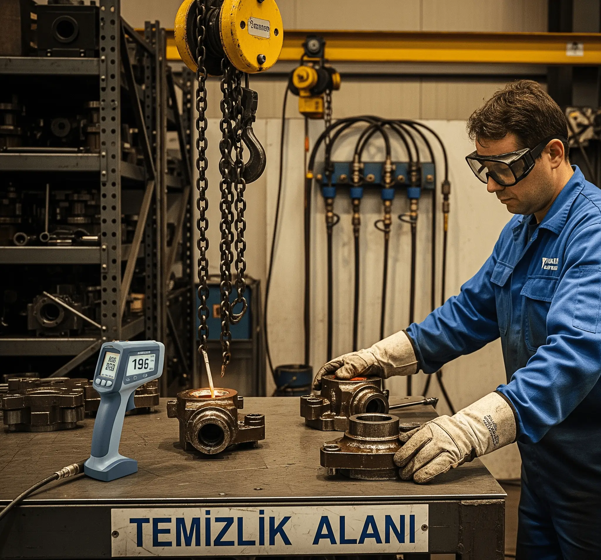 Metal parçaların Q-3 temizliği için hazırlanması