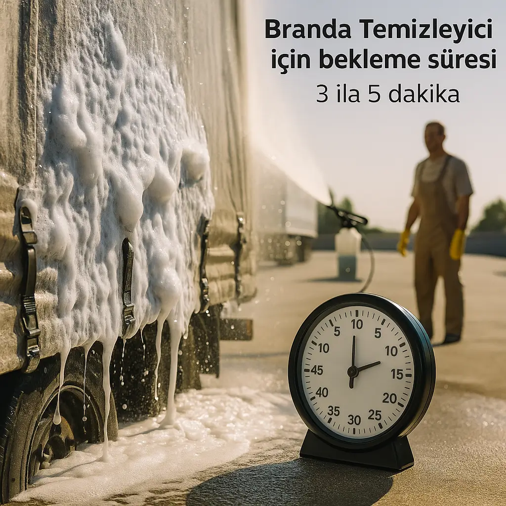 Temizleyici ürünün bekletilme süresi uygulanıyor