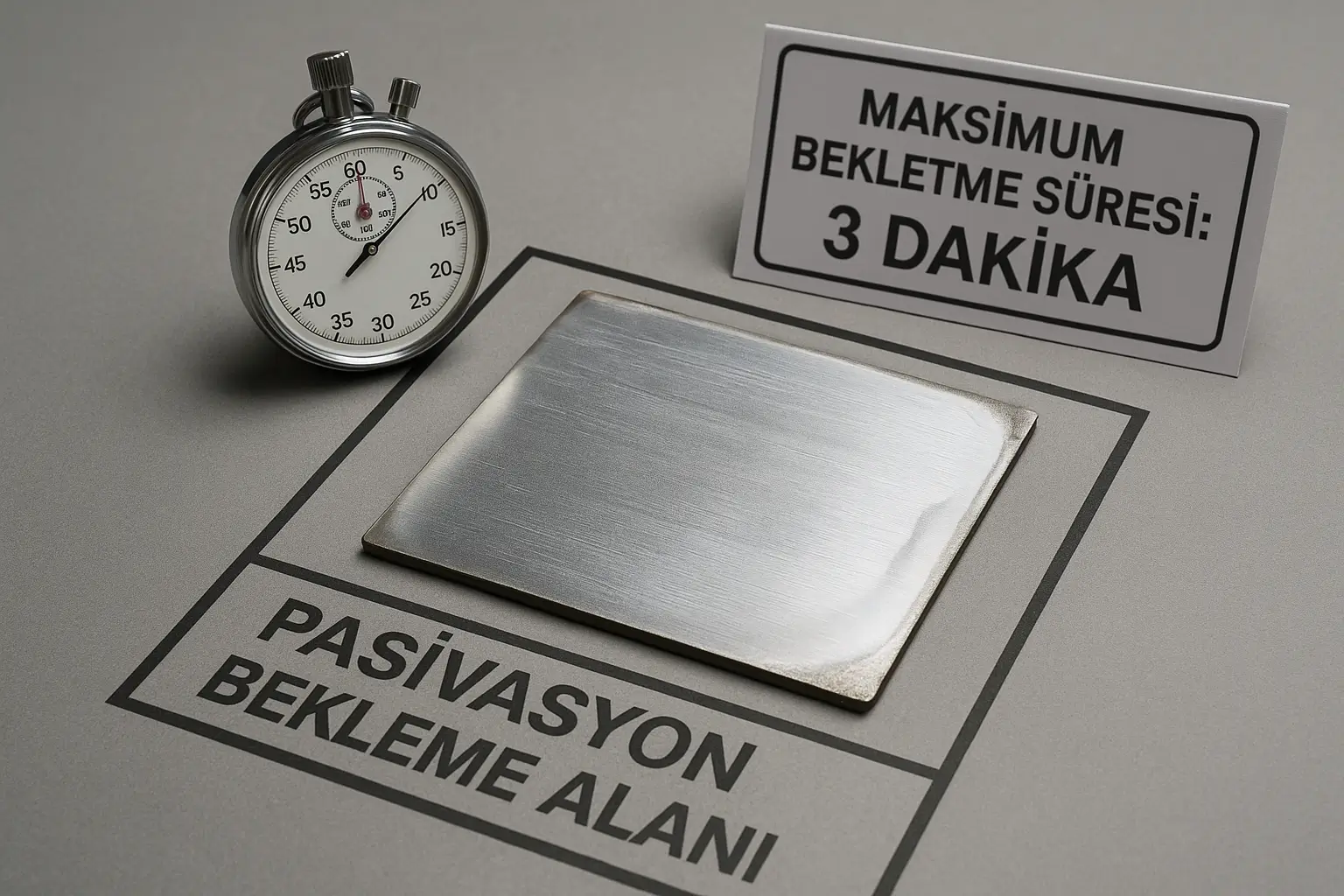 Pasivasyon sıvısı ile bekleme süresi kontrolü