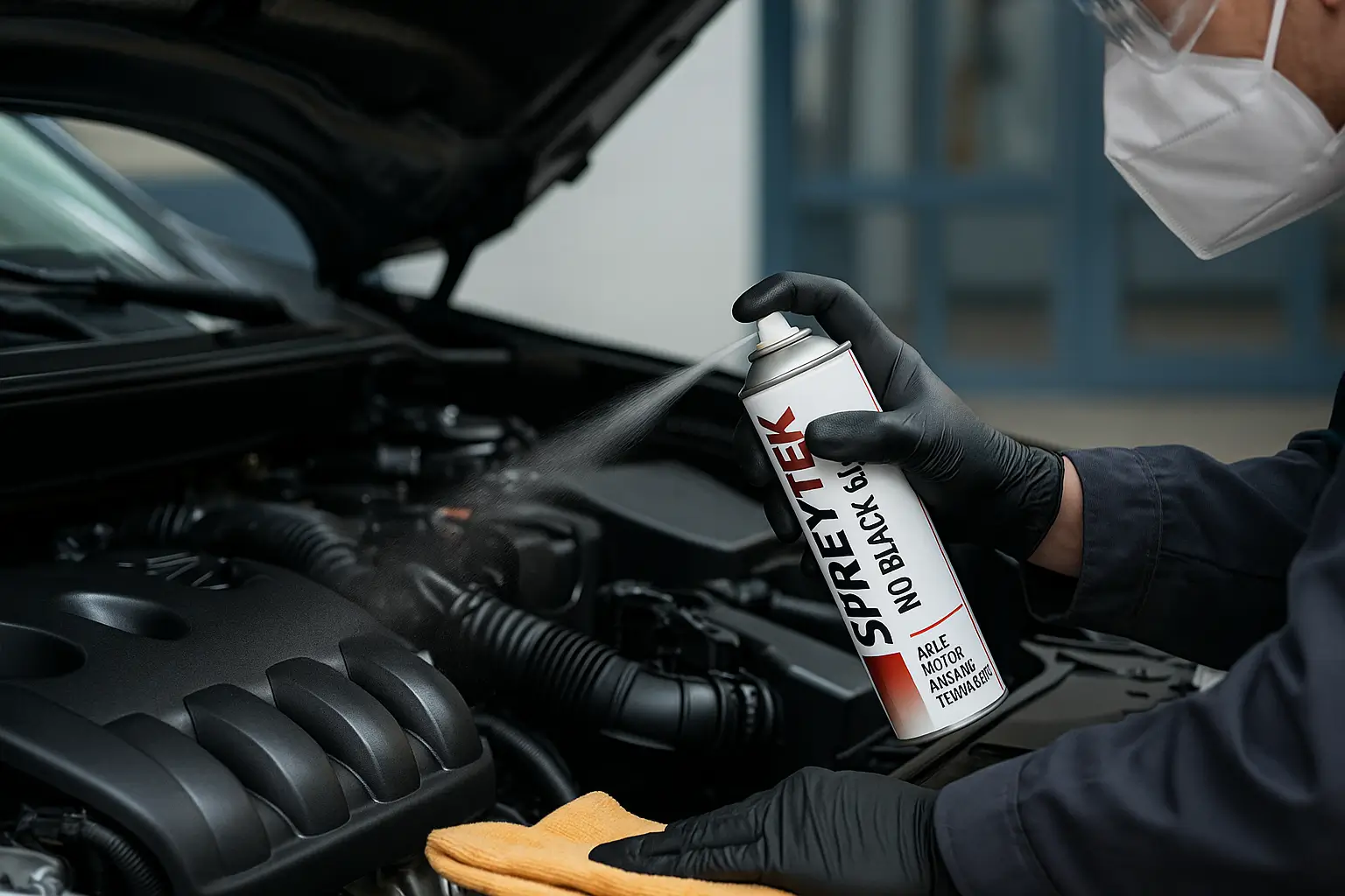 NOBLACK motor temizleme spreyinin motora uygulanması