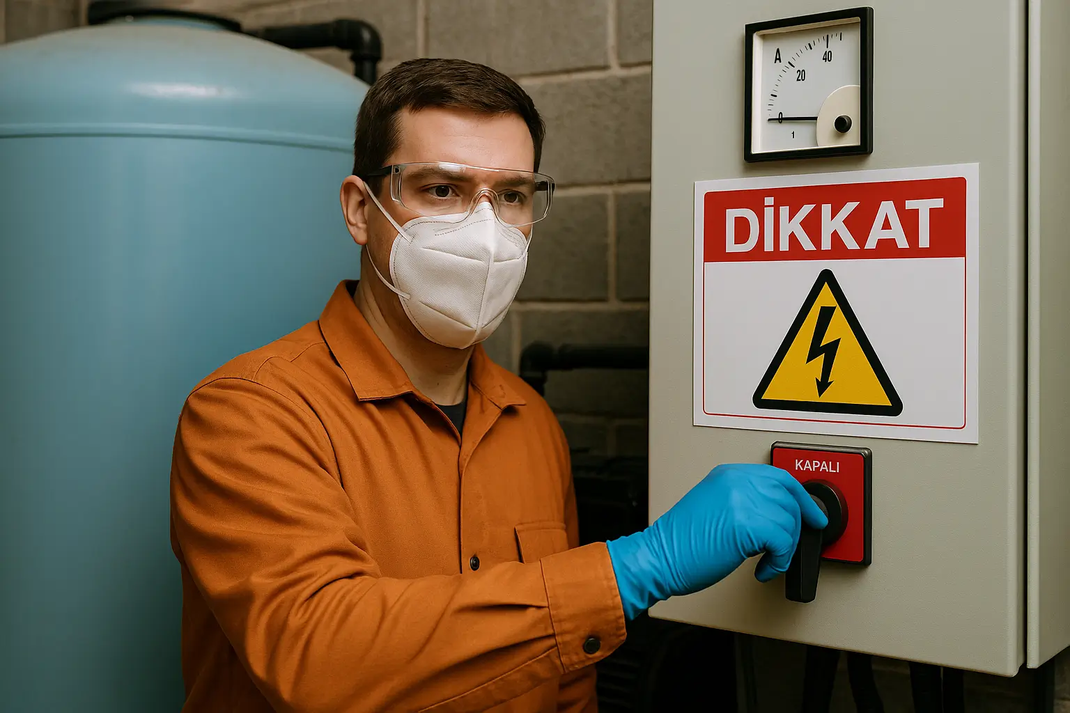 MİN50-H kireç çözücü uygulaması öncesi endüstriyel su sisteminin kapatılması ve boşaltılması