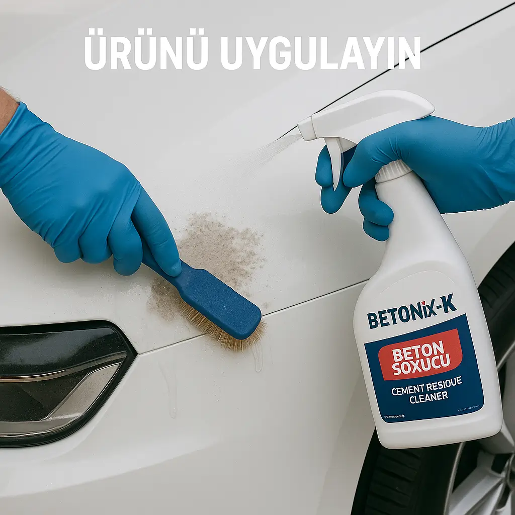 Kurumuş çimento artığına BETONiX-K uygulama anı - boya dostu beton sökücü