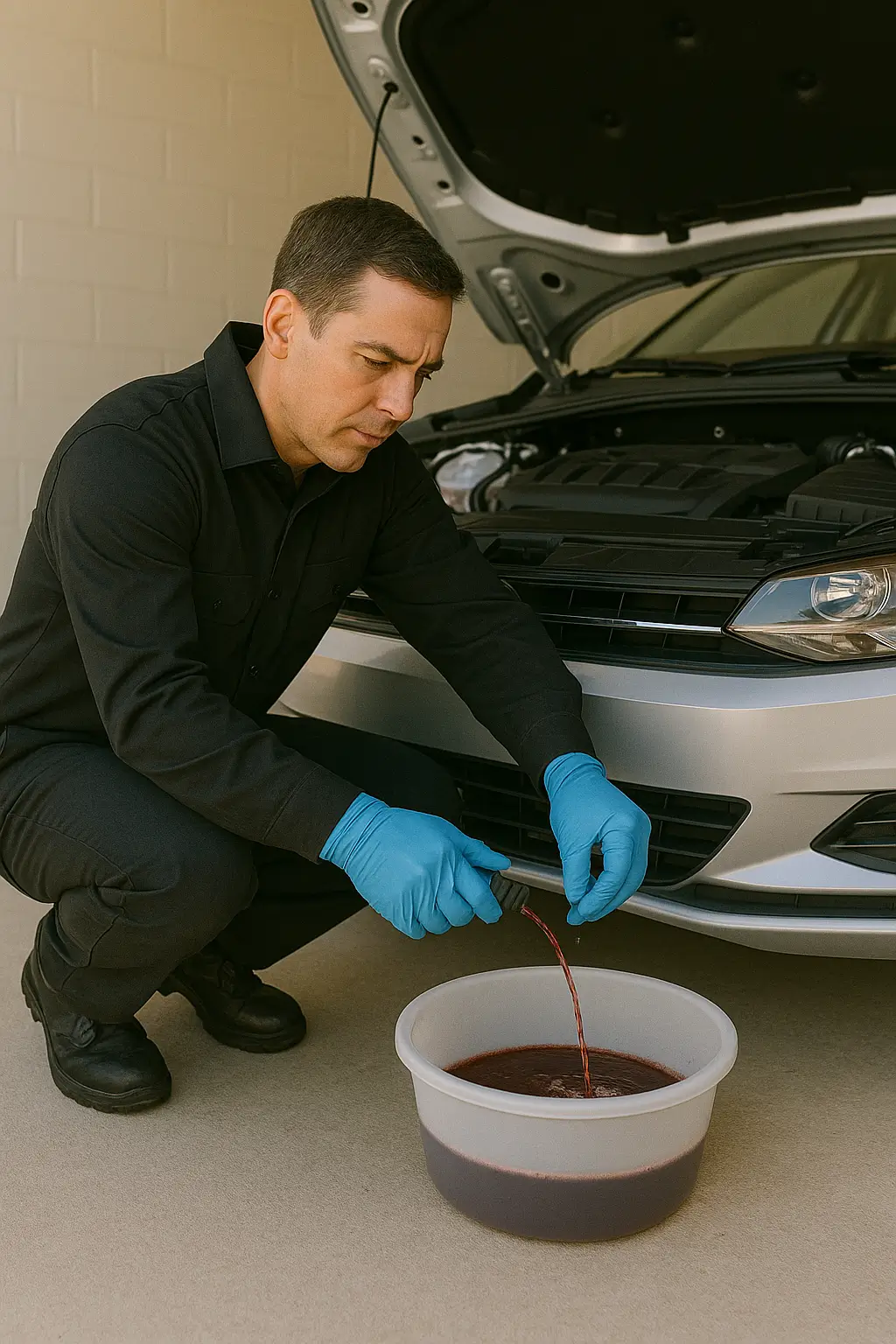 Radyatörden eski antifriz sıvısının boşaltılması