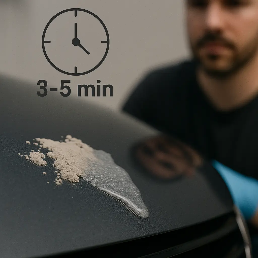 Harç sökücü araba yüzeyinde kaç dakika bekletilmeli?