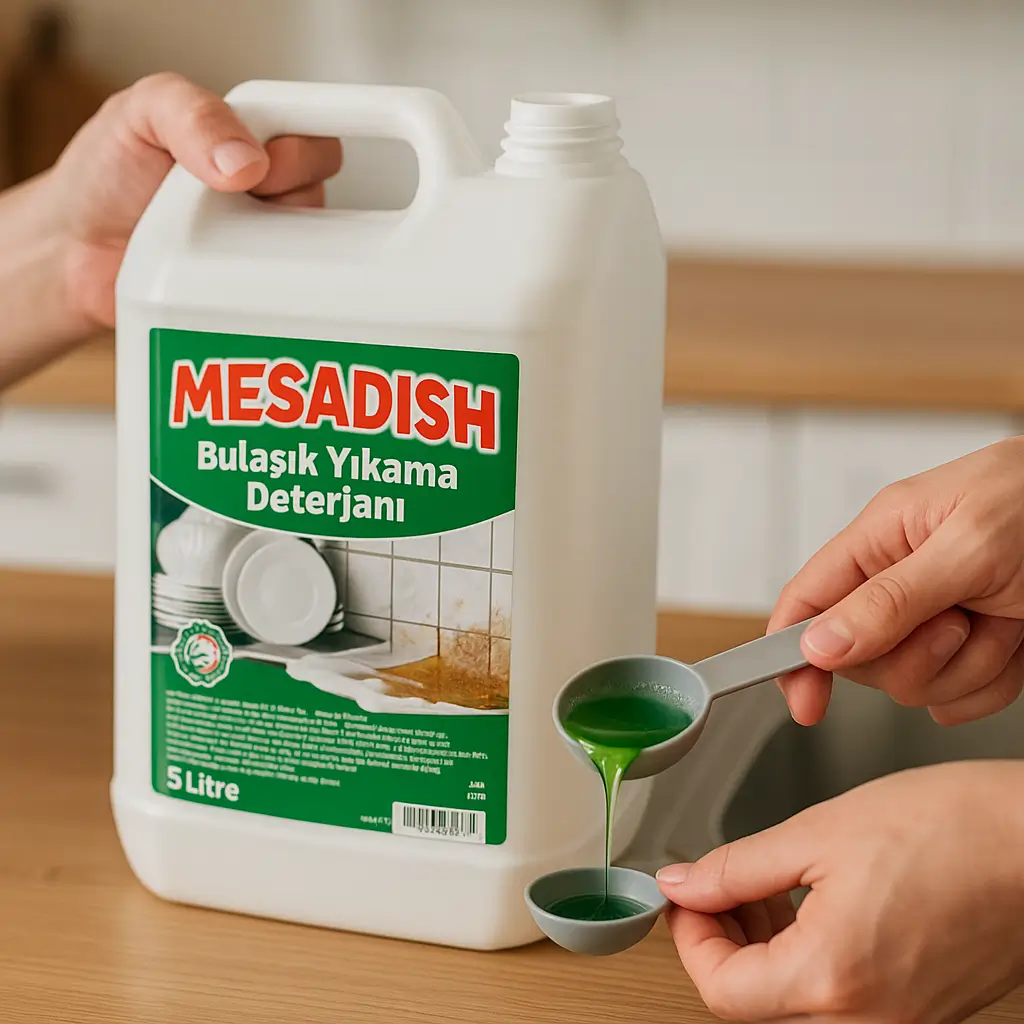 5 lt bulaşık deterjanı nasıl ölçülür MESADiSH 5 litre bulaşık deterjanından 3-5 gram doğru dozaj kullanımı