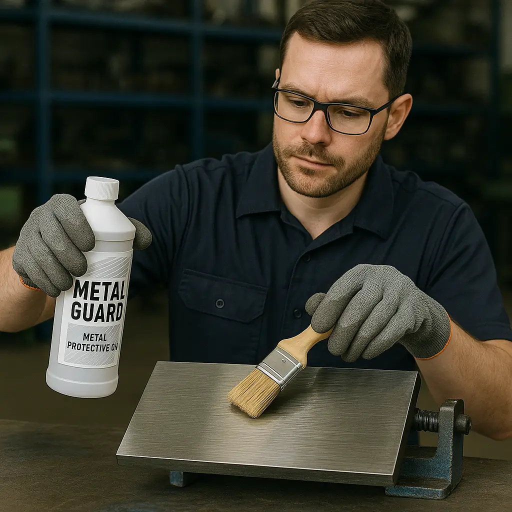 METALGUARD koruyucu yağın metal yüzeye fırça ile uygulanması