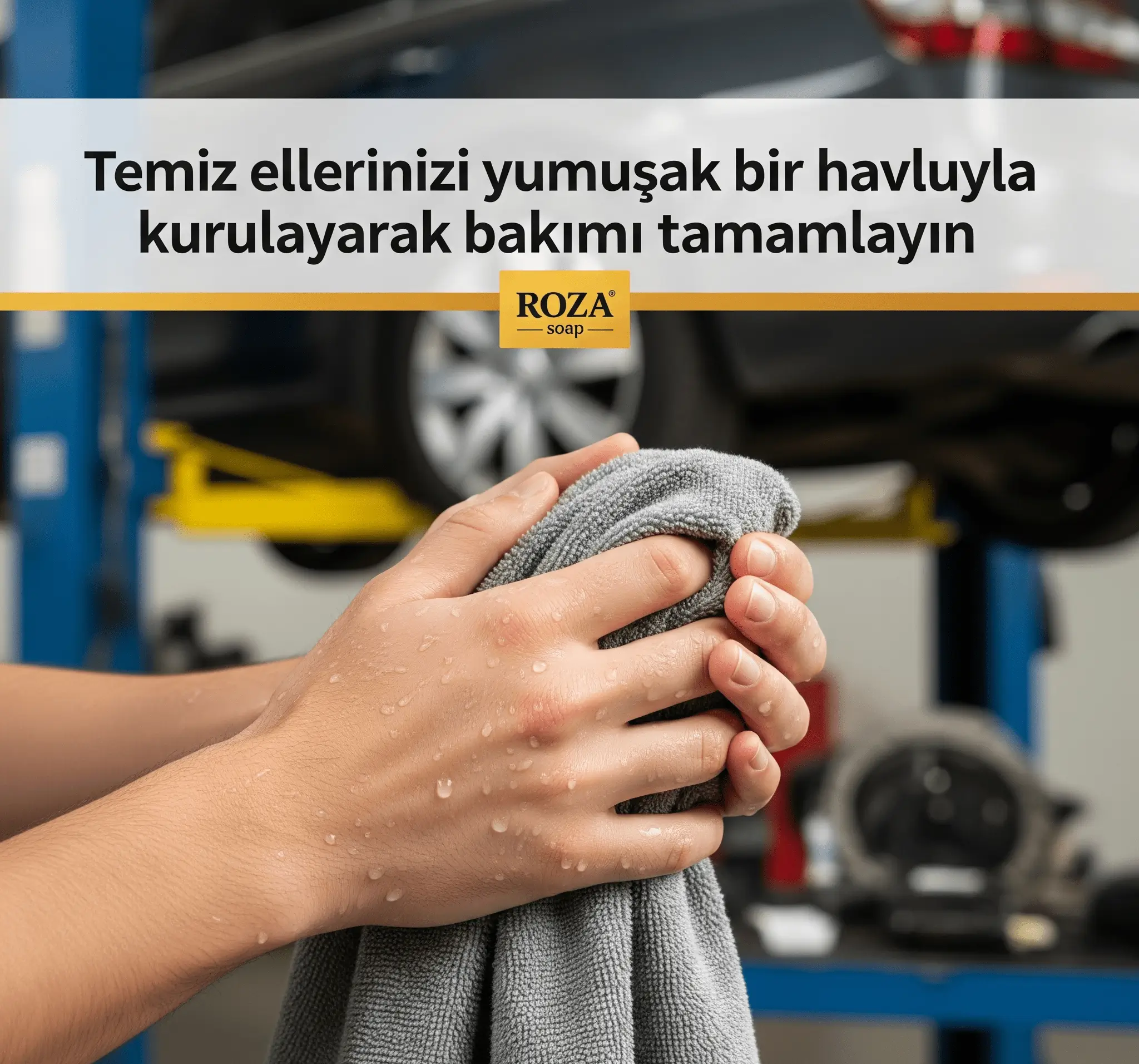 Temiz ellerin kağıt havlu ile kurulanması