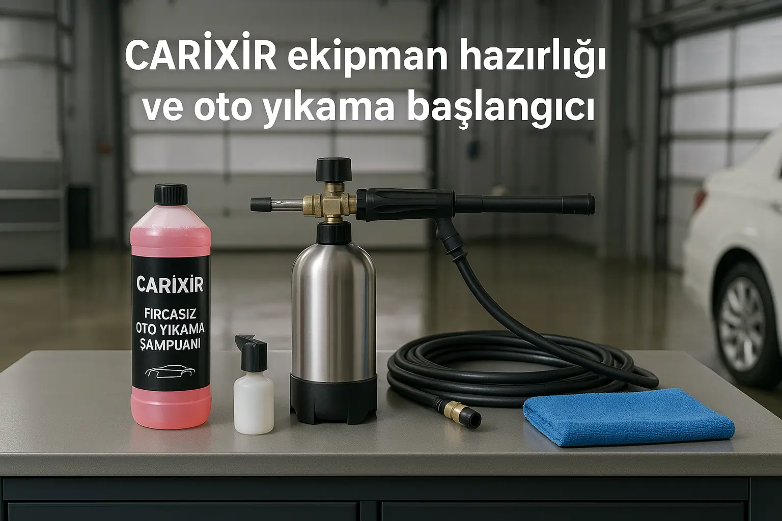 Ekipman hazırlığı - CARiXİR fırçasız oto yıkama şampuanı Fırçasız oto yıkama şampuanı için gerekli ekipmanlar