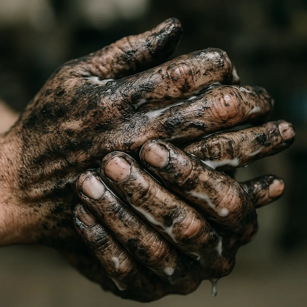 OVMAX kreminin parmak aralarına ve tırnaklara uygulanması