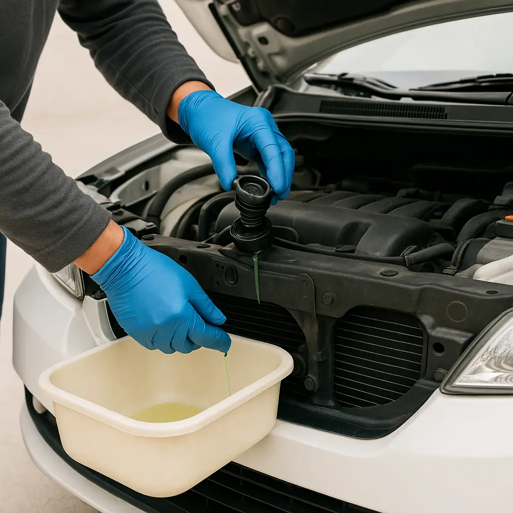 Eski antifriz sıvısının boşaltılması