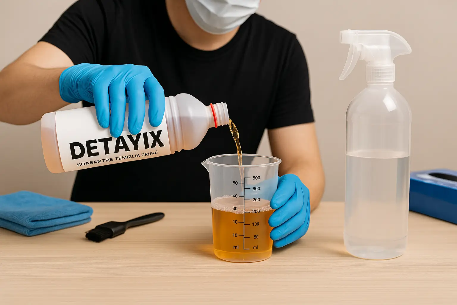 Ürün uygulama aşaması Ürünün mikrofiber bez ile uygulanması