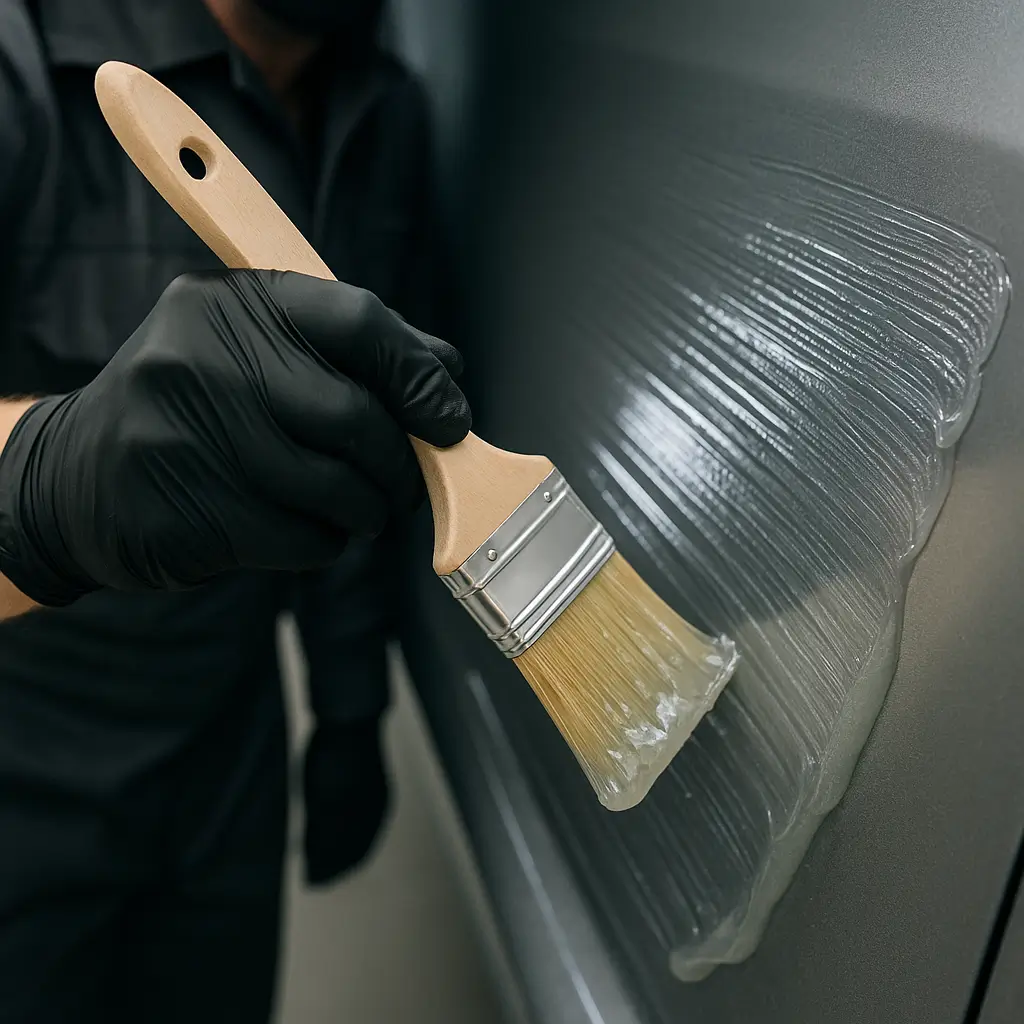 FOLYOREM jelini fırça ile uygulayan profesyonel kullanıcı