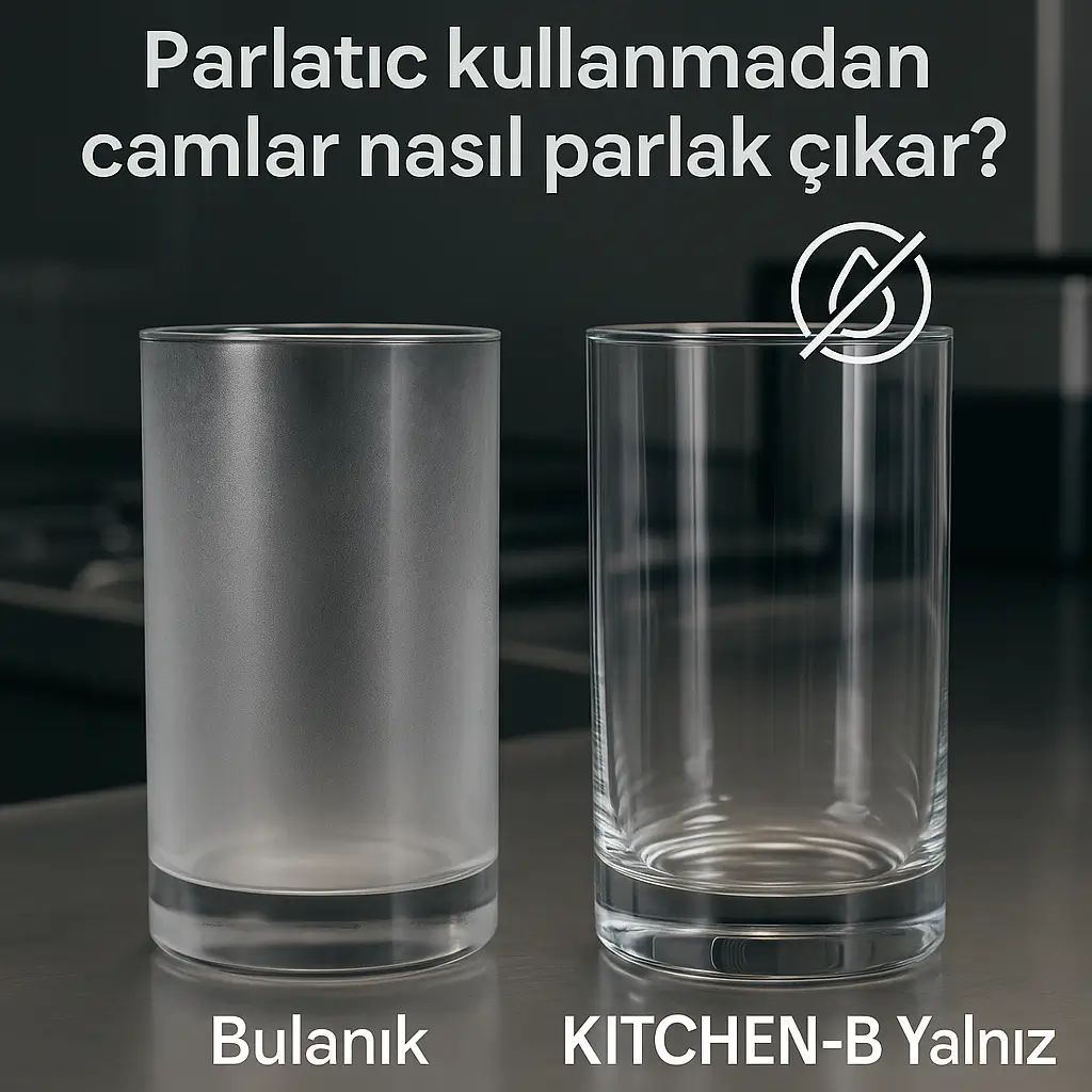 Parlatıcı kullanmadan parlak cam bardak