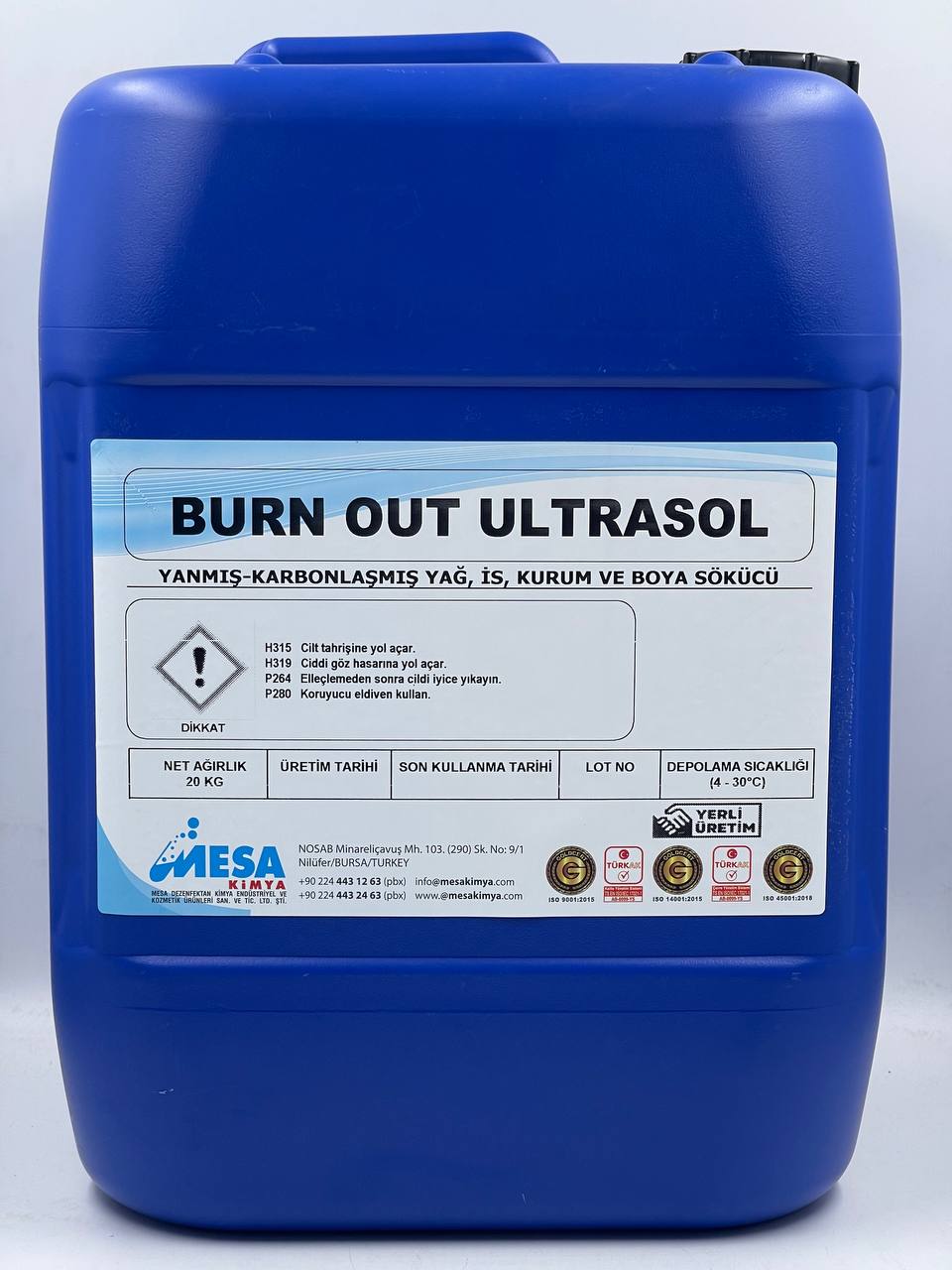 Ağır yağ ve karbon çözücü Burn out ultrasol 
