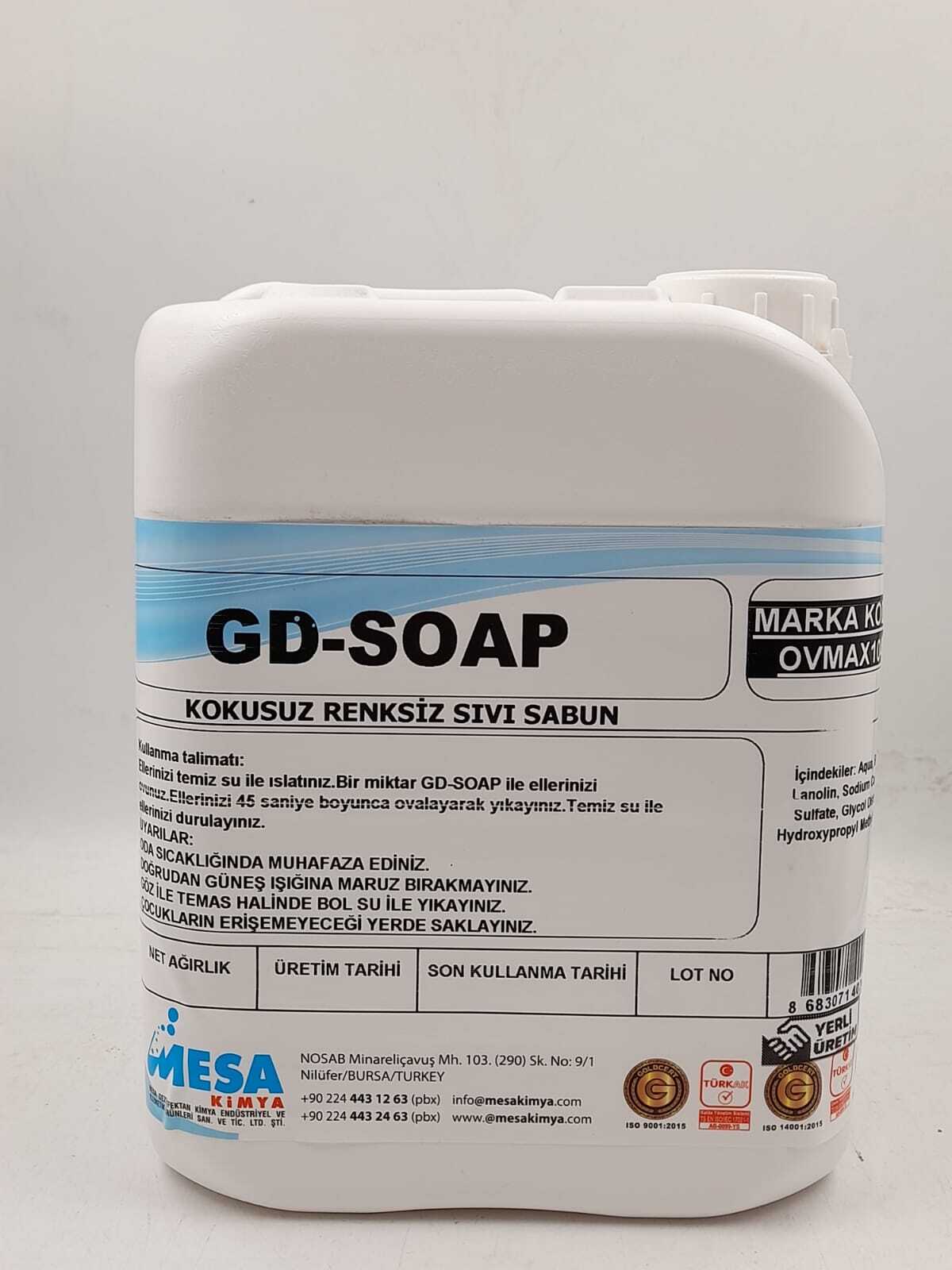 Kokusuz Renksiz Sıvı Sabun GD-SOAP 5 Kg