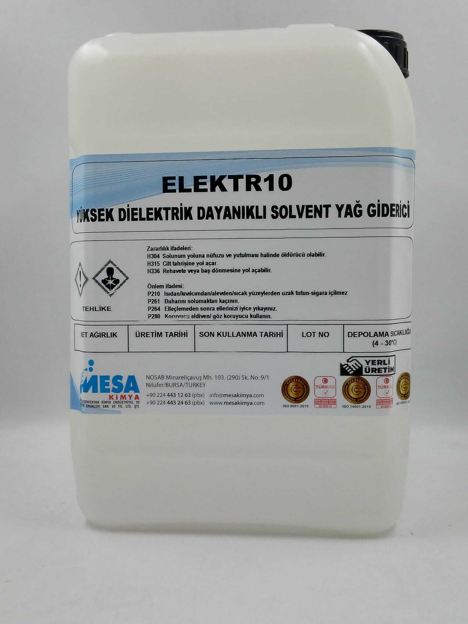 Yüksek dielektrik solvent yağ giderici ELEKTR10