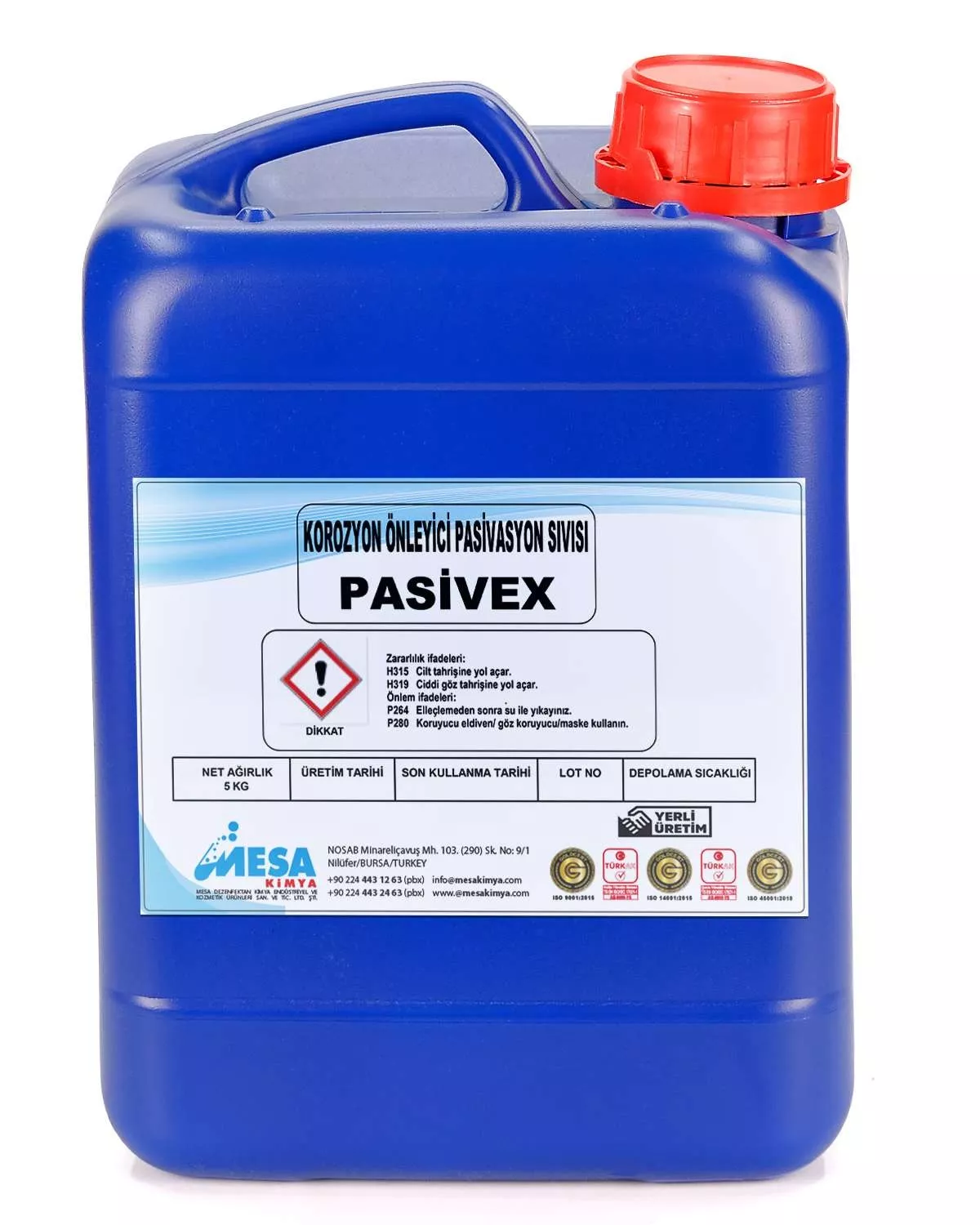 Pasivasyon kimyasalları Pasivex