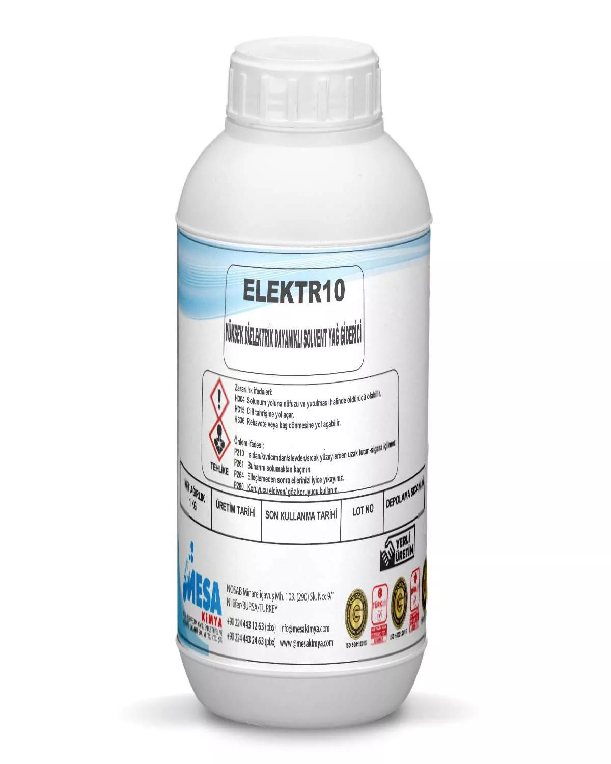 Yüksek dielektrik dayanıklı solvent yağ giderici ELEKTR10