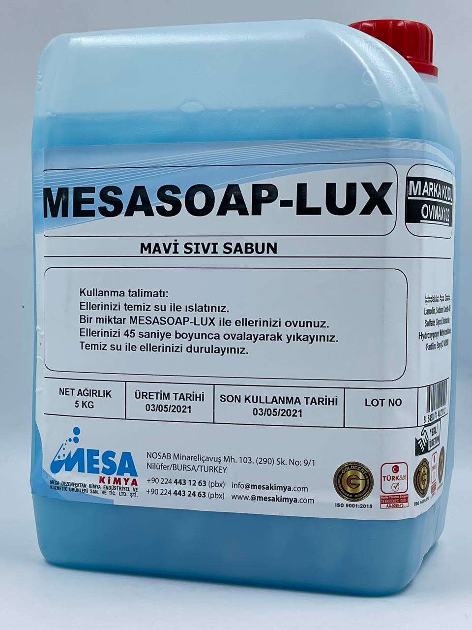 Sıvı sabun 5 lt Mesasoap-lux mavı