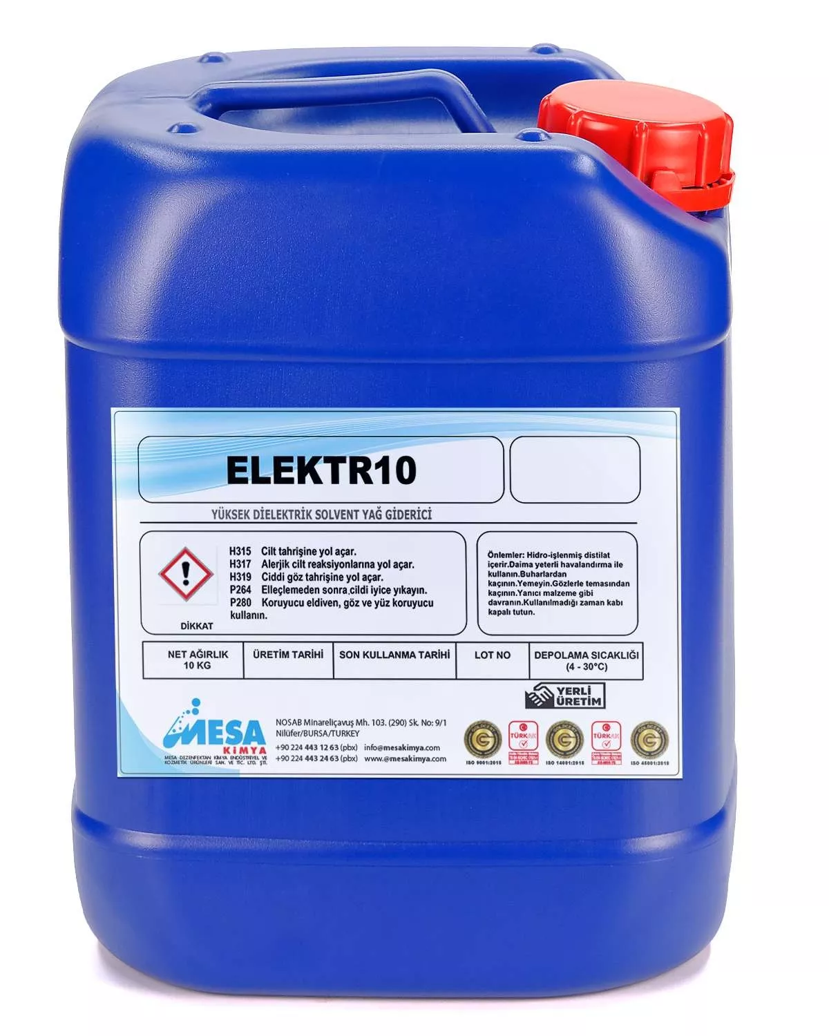 Yüksek dielektrik dayanıklı solvent yağ giderici ELEKTR10