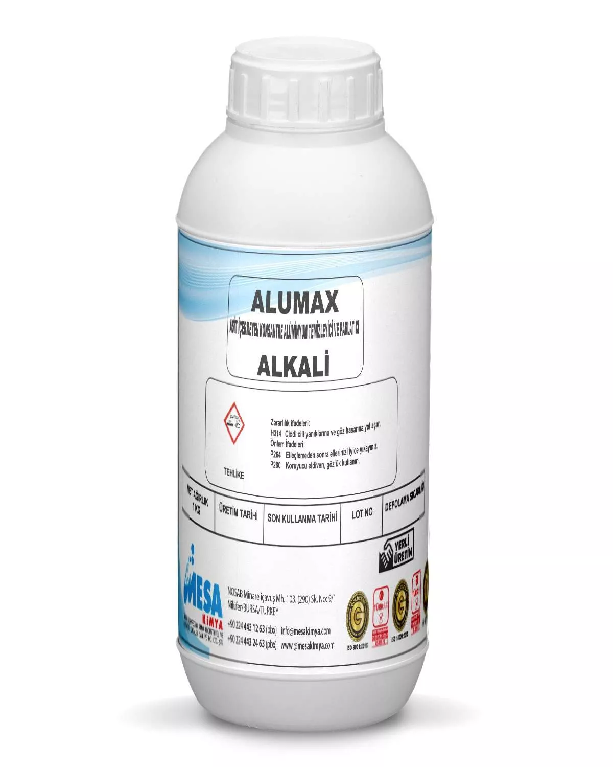 Asit İçermeyen Alüminyum Temizleyici Parlatıcı Alumax-Alkali