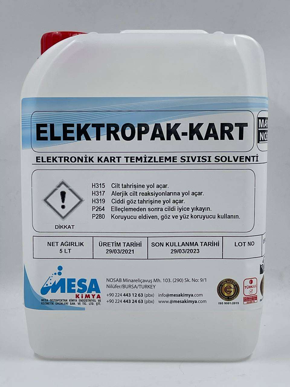 Elektronik kart temizleme sıvısı ElektropaK-Kart