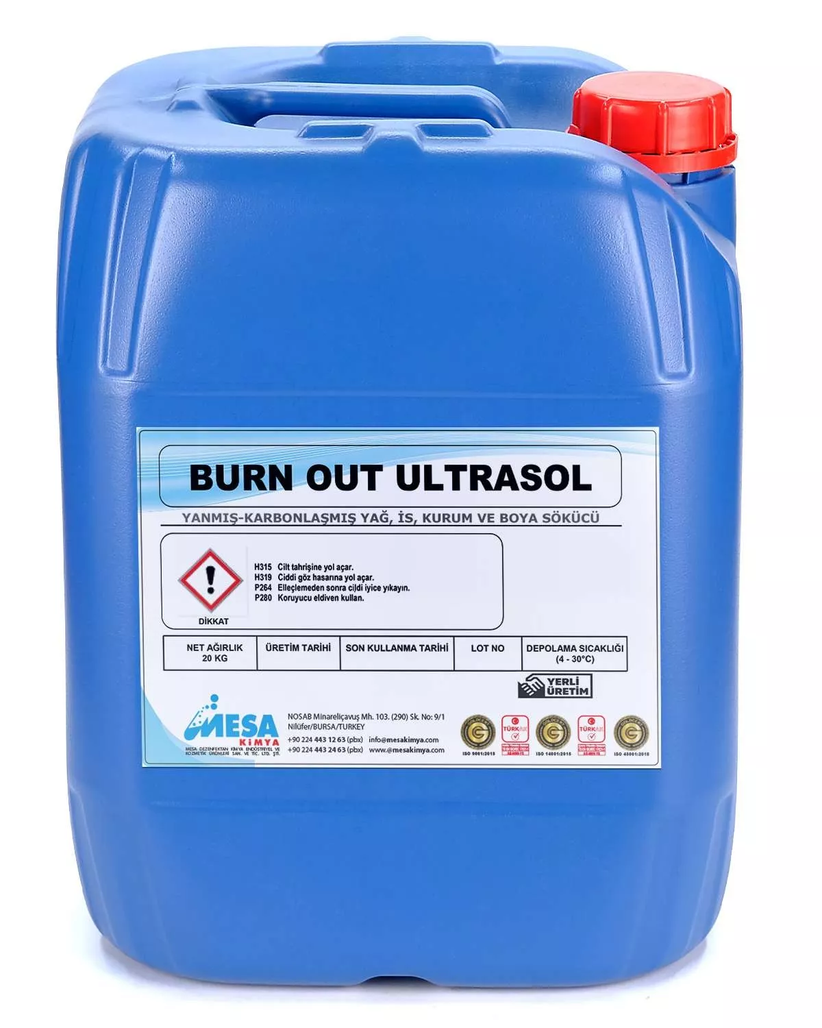 Ağır yağ ve karbon çözücü Burn out ultrasol 