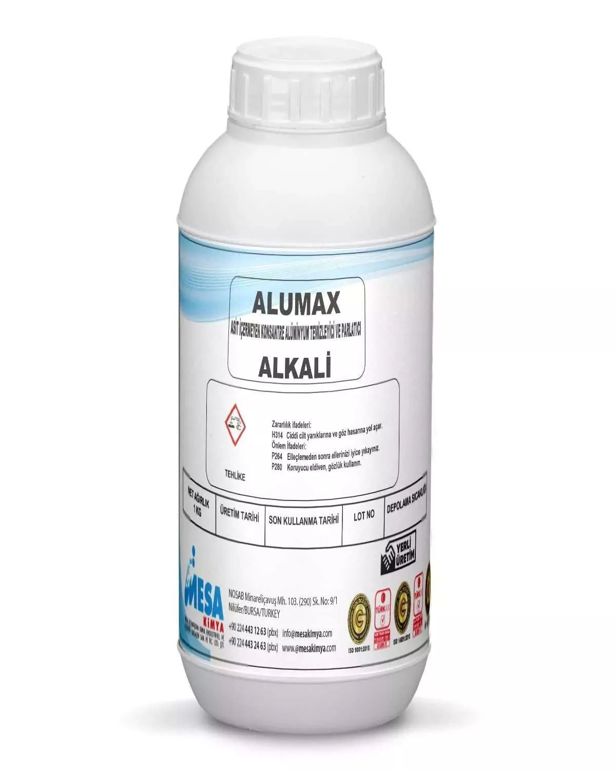 Asit İçermeyen Alüminyum Temizleyici Parlatıcı Alumax-Alkali